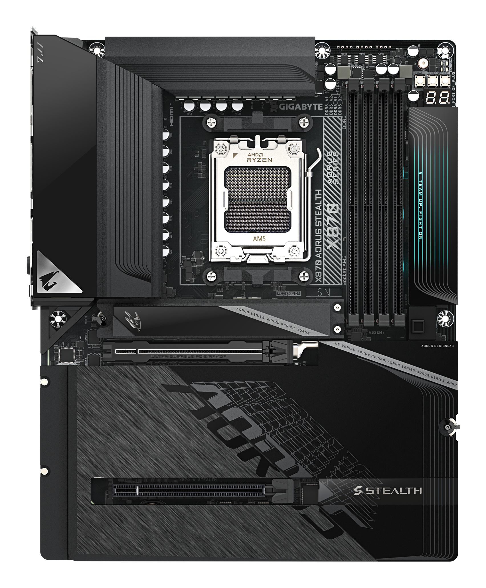 Gigabyte X870 A STEALTH AM5 1xHDMI - AMD Sockel AM5 (Ryzen Zen4) - ATX, Ansicht 2