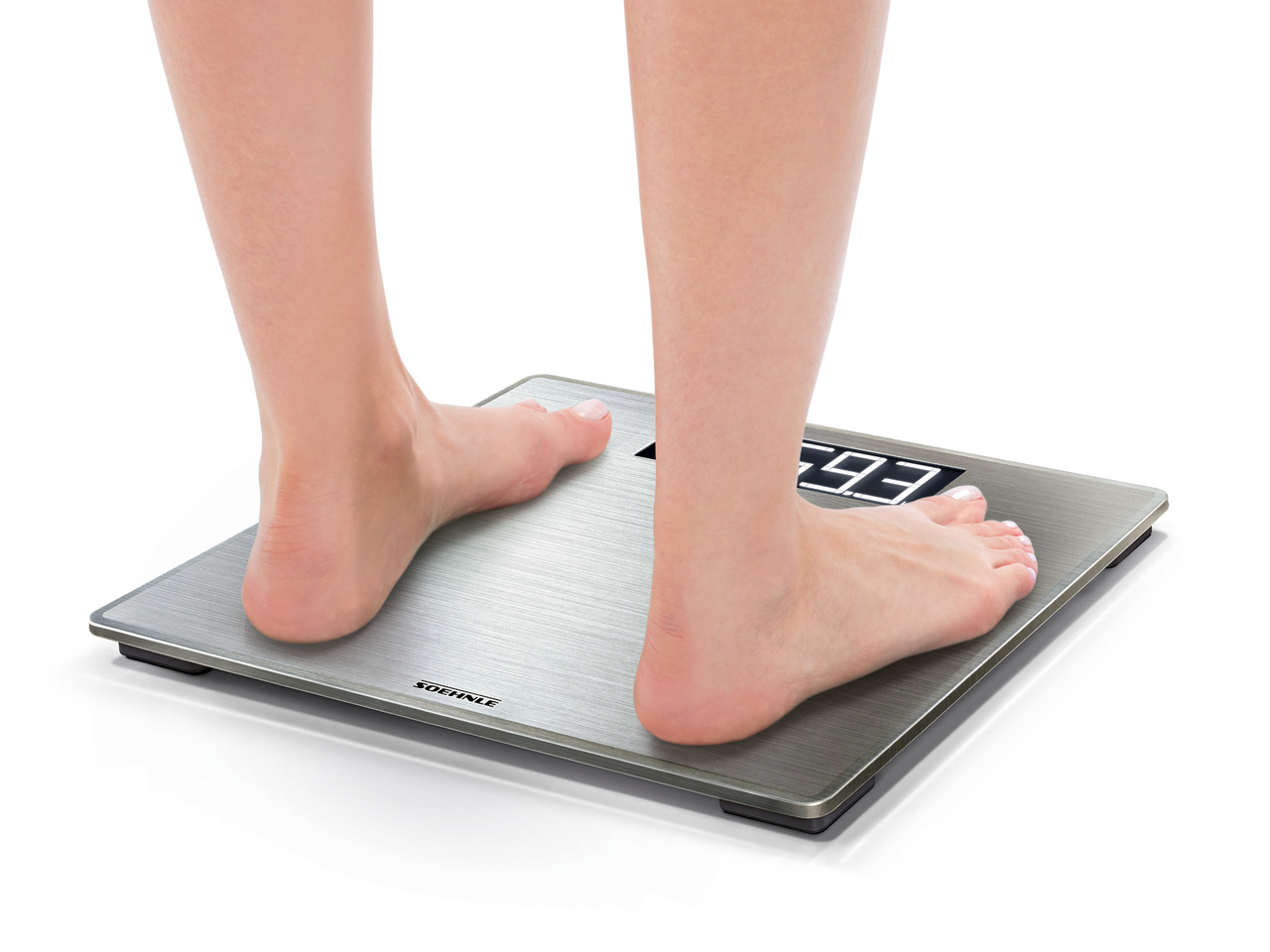 Soehnle Style Sense Safe 300 - Elektronische Personenwaage - 180 kg - 100 g - Edelstahl - kg - lb - ST - Rechteck, Ansicht 2
