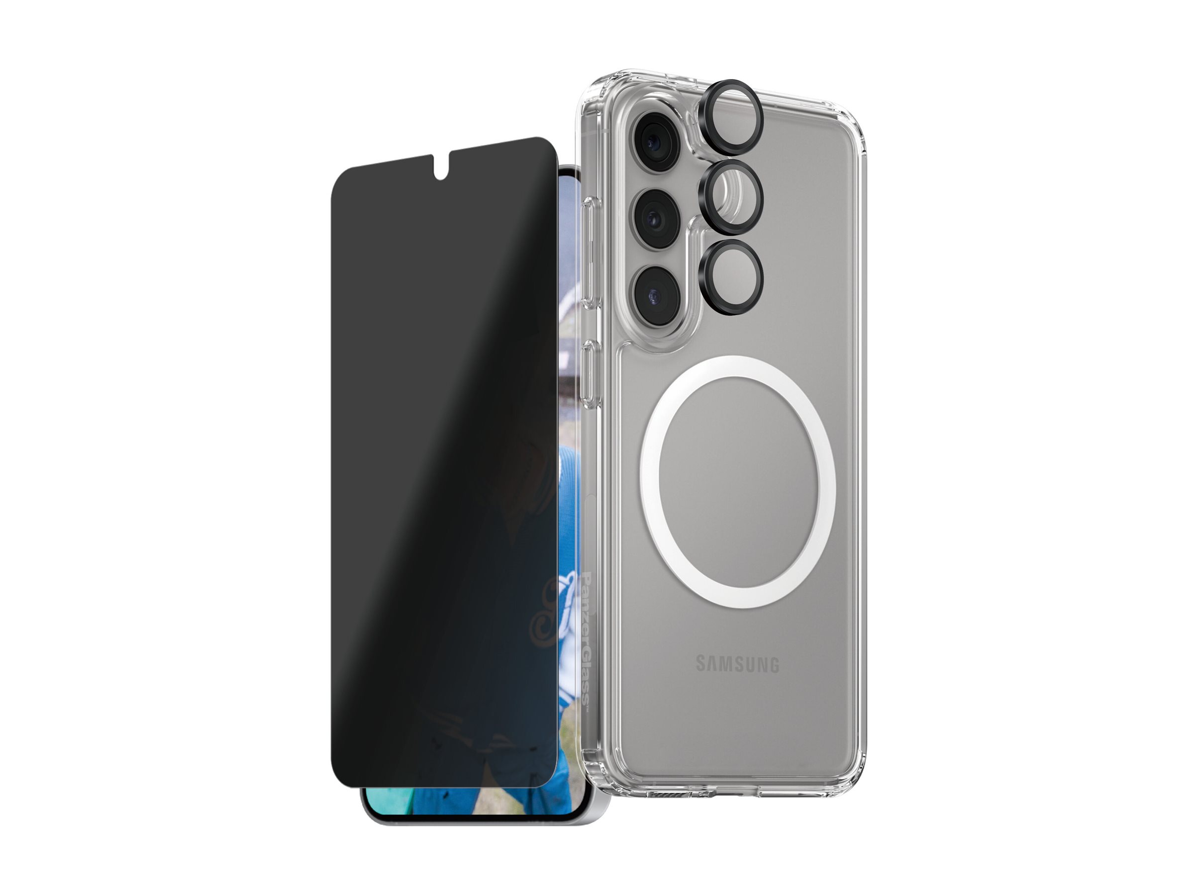 PanzerGlass CARE by PanzerGlass - 3-in-1 Schutzpacket - hintere Abdeckung für Samsung Galaxy S25+ - 0,35 mm, Ansicht 2