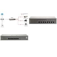 LevelOne GEP-0821 8-Port Gigabit Ethernet PoE+ Switch 123,2W Grau