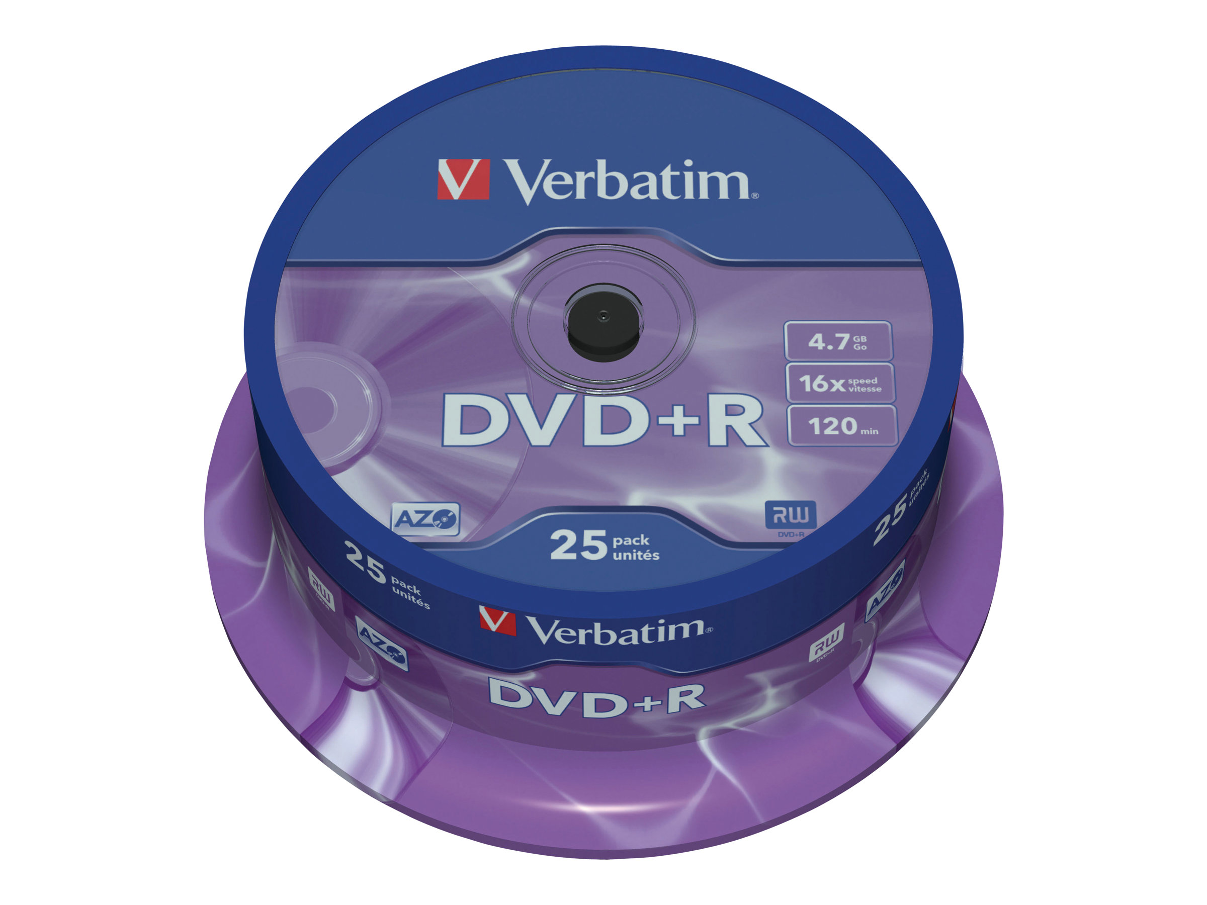 Verbatim 1x 25er Spindel, DVD+R, 4,7GB 16x Speed, matt silver