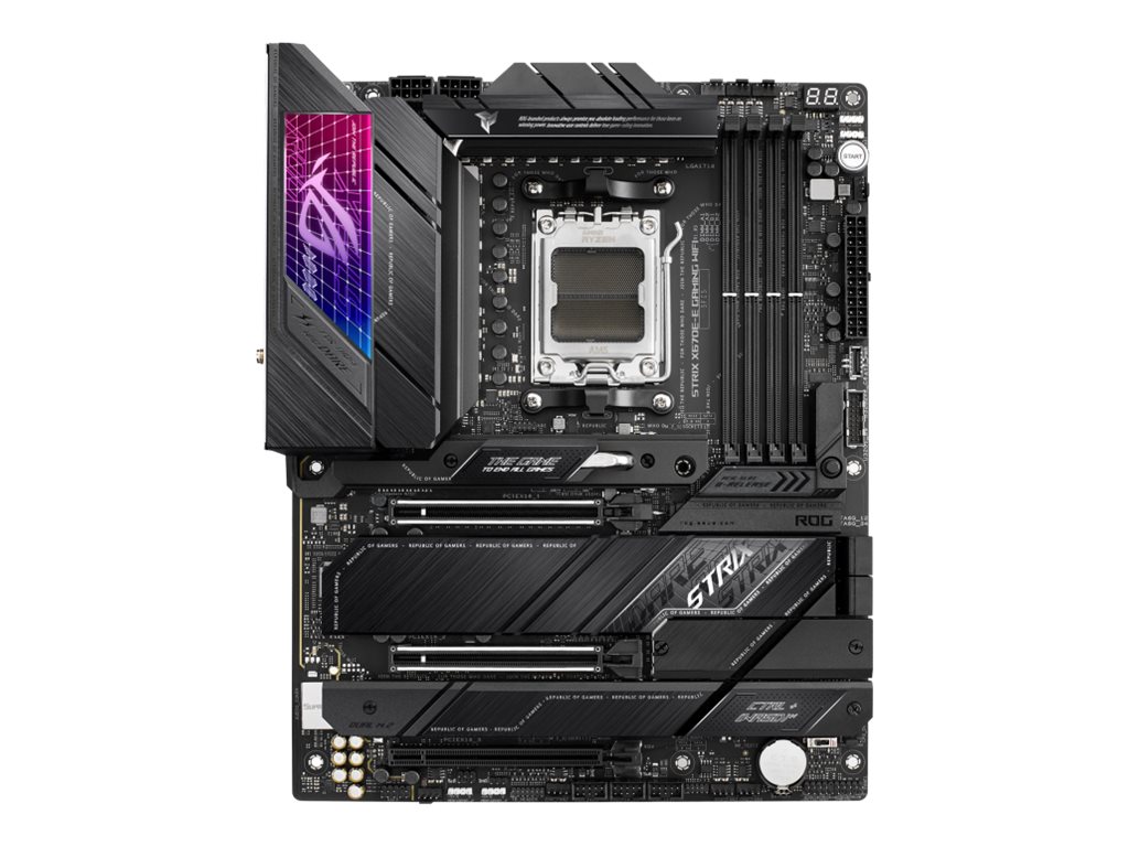 ASUS ROG Strix X670E-E Gaming WiFi - Motherboard - ATX - Socket AM5 - AMD X670E Chipsatz - USB-C 3.2 Gen 2x2 USB 3.2 Gen 1 USB-C 3.2 Gen2 USB 3.2 Gen 2 - 2.5 Gigabit LAN Wi-Fi 6 Bluetooth - Onboard-Grafik (CPU erforderlich)
