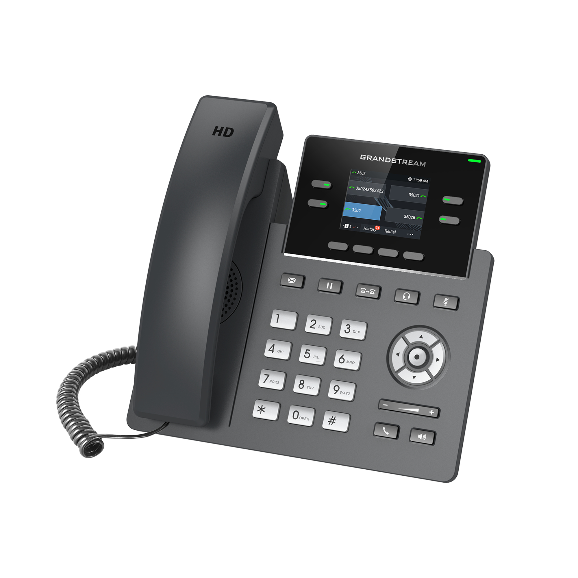 Grandstream GRP2612P - VoIP-Telefon mit Rufnummernanzeige/Anklopffunktion, Ansicht 2