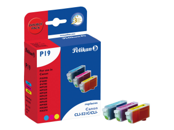Pelikan P19 - Gelb Cyan Magenta - kompatibel - Tintenpatrone (Alternative zu Canon CLI-521C Canon CLI-521M Canon CLI-521Y)