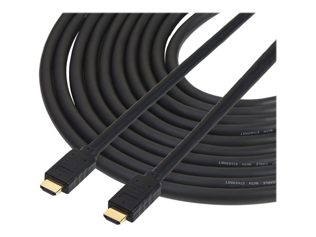 StarTech.com 15m(50ft) HDMI 2.0 Cable, 4K 60Hz Active HDMI Cable, CL2 Rated for In Wall Installation, Long Durable High Speed Ultra-HD HDMI Cable, HDR 10, 18Gbps, Male to Male Cord, Black - Al-Mylar EMI Shielding (HD2MM15MA)