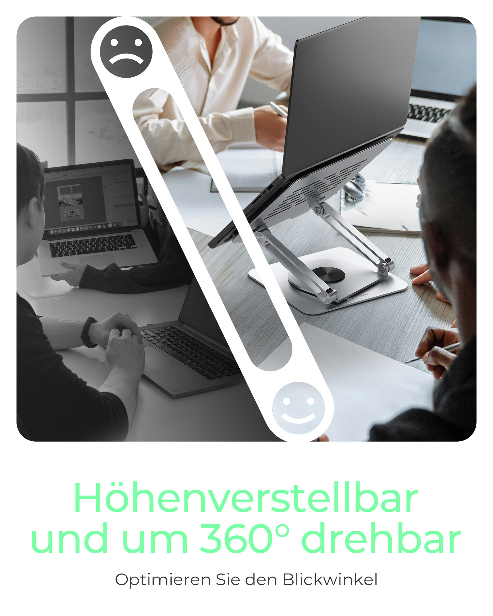 ICY BOX IB-NH300-R - Notebook-Ständer - höhenverstellbar, drehbar, Ansicht 4