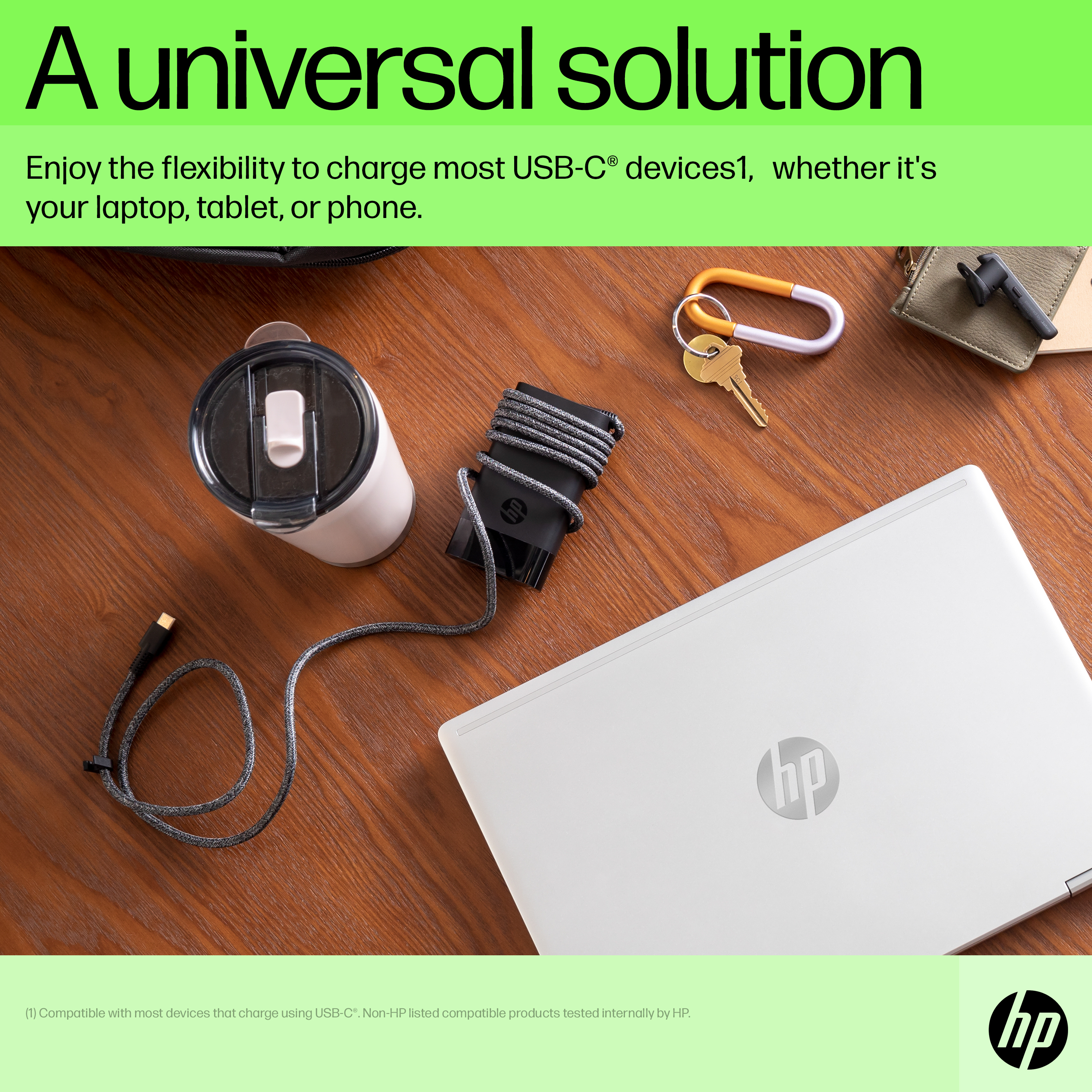 HP  USB-C Netzteil - Wechselstrom 115/230 V, Ansicht 2