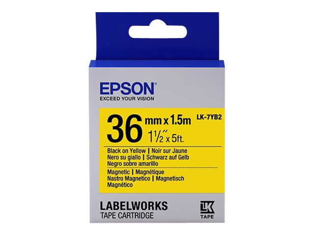 Epson LabelWorks LK-7YB2 - Schwarz auf Gelb - Rolle (3,6 cm x 1,5 m) 1 Rolle(n) magnetische Etiketten