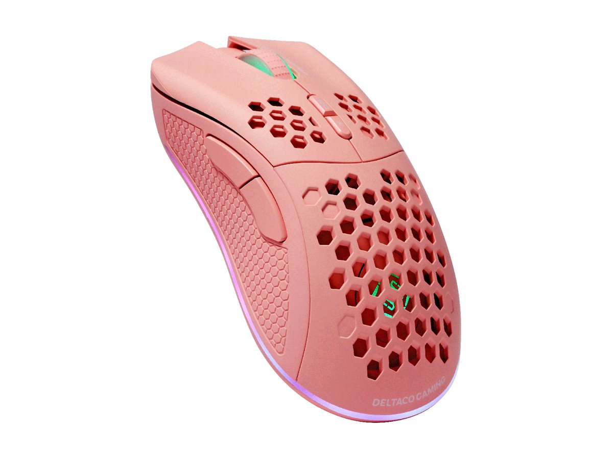 Deltaco Gaming GAM-120-P - rechts - Laser - RF Wireless + USB Type-C - 4800 DPI - 1 ms - Pink, Ansicht 4