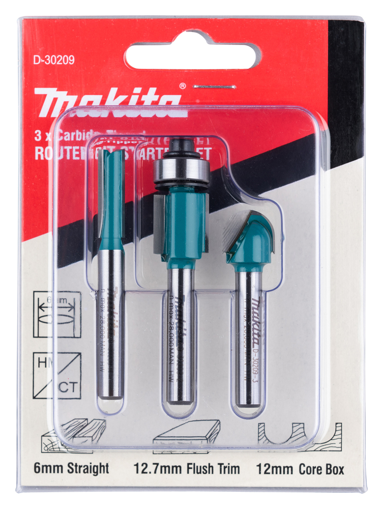 Makita Fräs-Bitsatz - 3 Stücke - für Makita DRT50Z, Ansicht 3