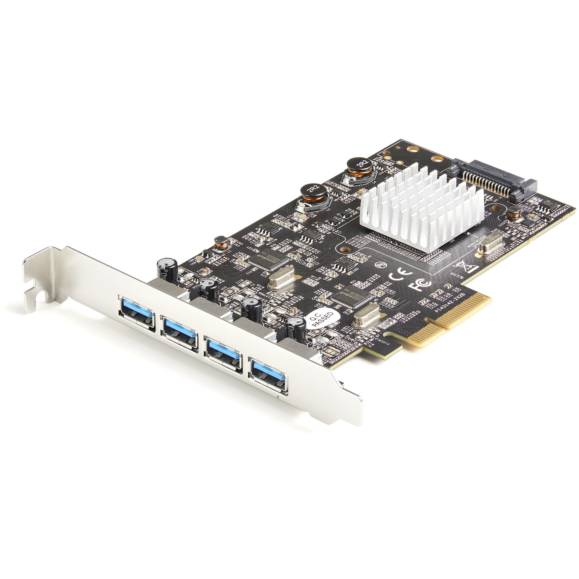 StarTech.com USB PCIe Adapter mit 4 Anschlüssen - 10 Gbit/s USB 3.2 Gen 2 Typ-A PCI Express Erweiterungskarte mit 2 Controllern - 4x USB-A - USB-PCIe-Schnittstellenkarte - Windows/Mac/Linux, PCIe, USB 3.2 Gen 2 (3.1 Gen 2), PCIe 3.0, SATA 15-Pin, Schwarz, Metallisch, 40000 h