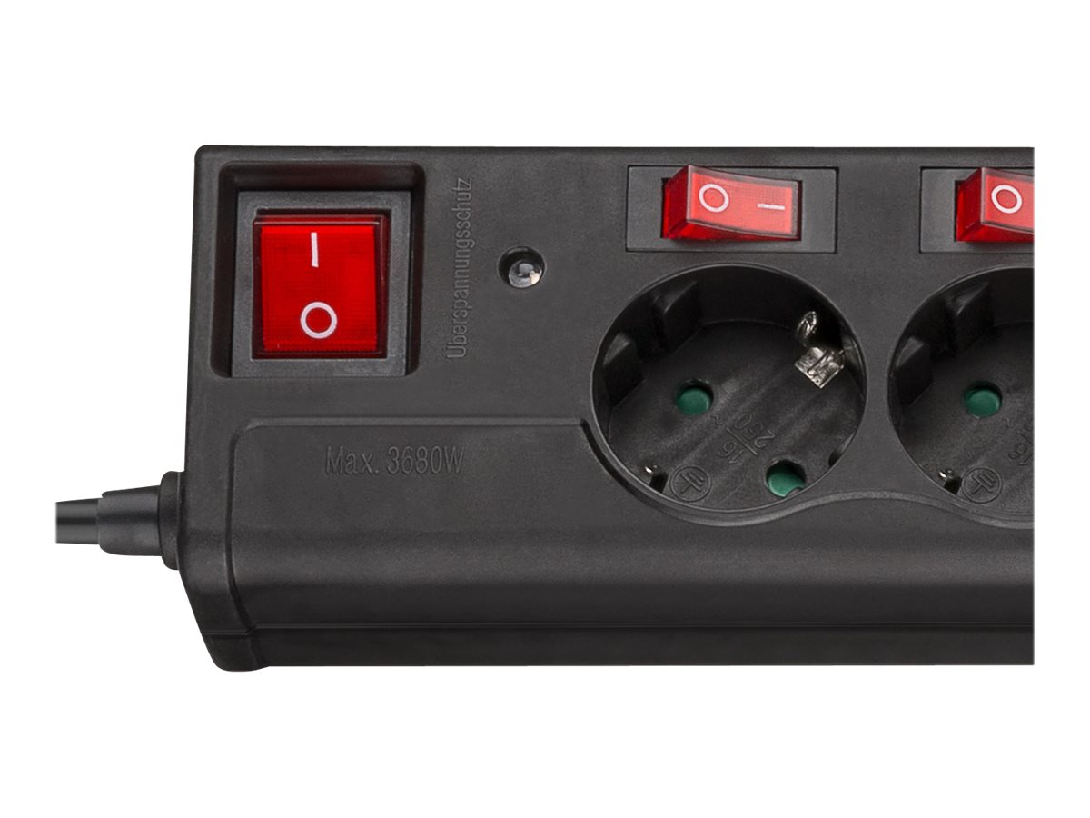 Goobay - Steckdosenleiste - Wechselstrom 230 V - 3500 Watt - Eingabe, Eingang Typ F - Ausgangsanschlüsse: 6, Ansicht 3