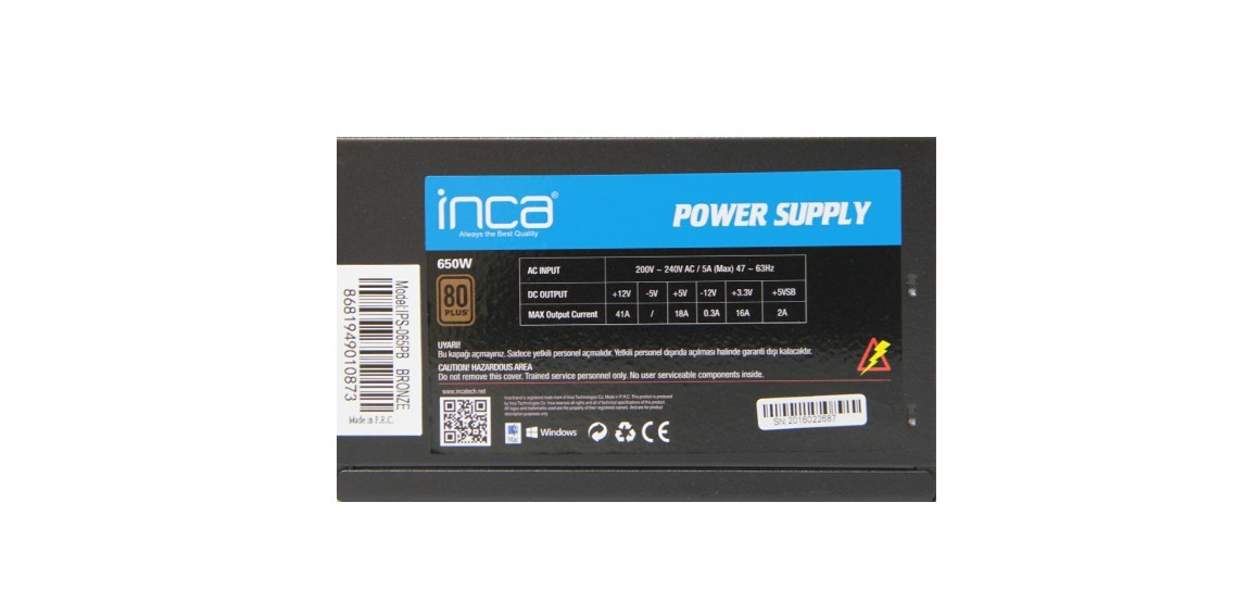 INCA Netzteil IPS-065PB 80+Bronze 1x 140mm Lüfter - PC-/Server Netzteil - ATX, Ansicht 2