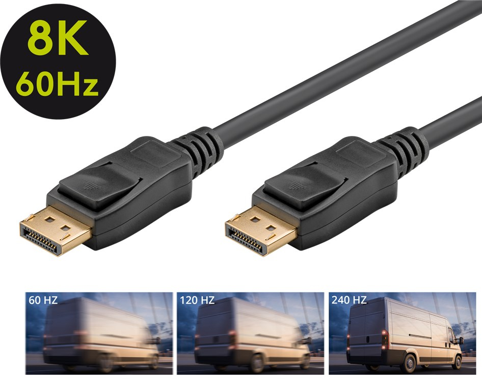 Goobay DisplayPort 1.4 Kabel schwarz 1 St. - Kabel - Digital/Display/Video, Ansicht 2