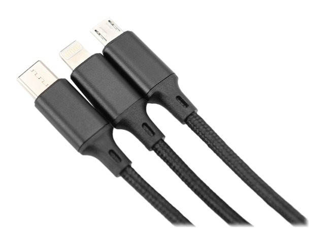 DIGITUS 3-in-1 USB-Ladekabel, 1m