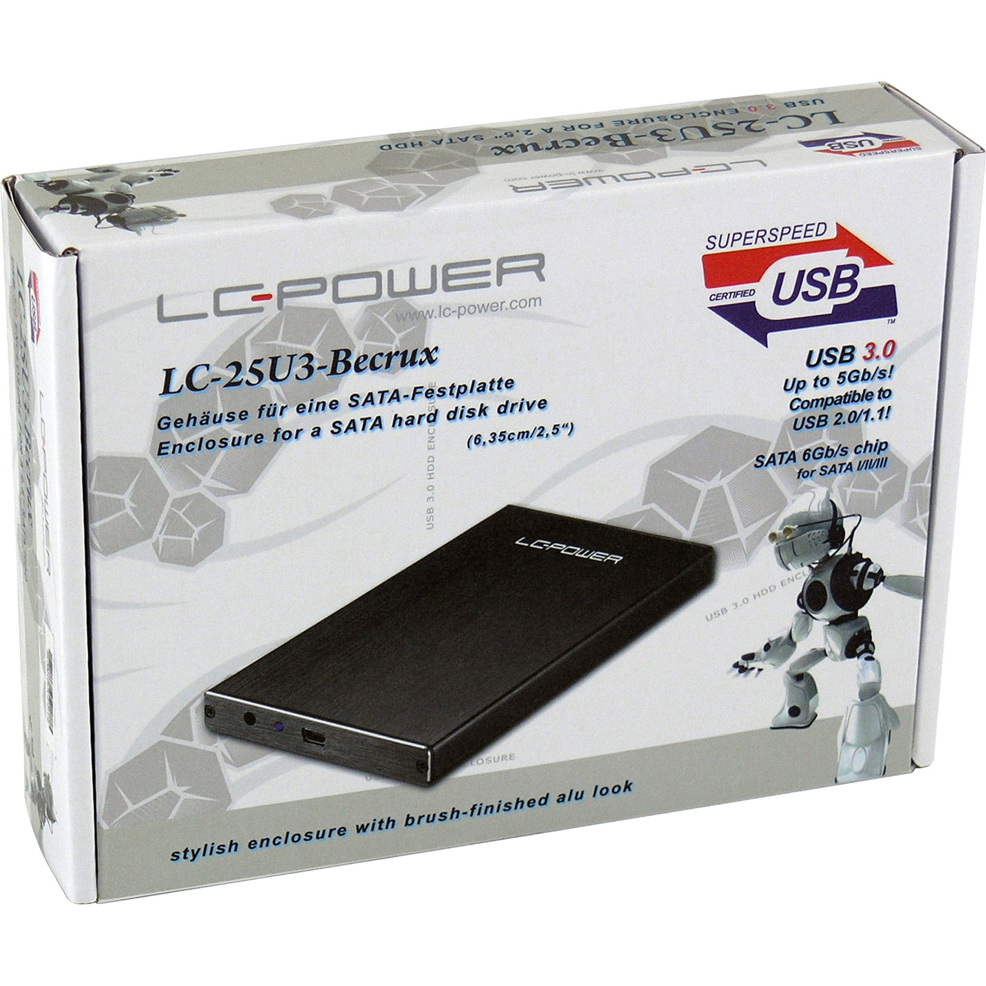 LC-Power LC-25U3-Becrux - Speichergehäuse - 2.5 (6.4 cm)