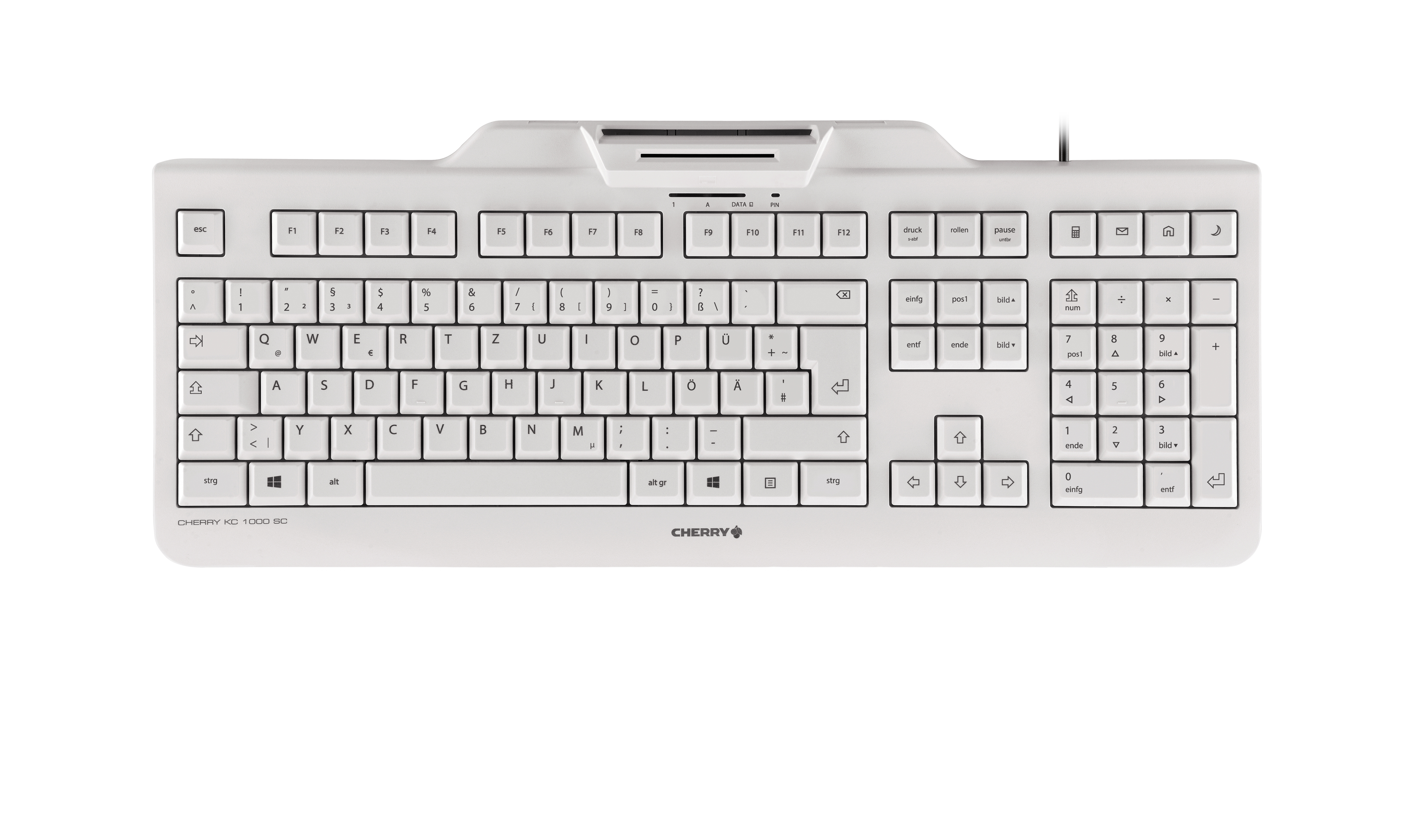 Cherry KC 1000 SC, Volle Größe (100%), Kabelgebunden, USB, Mechanischer Switch, QWERTY, Grau