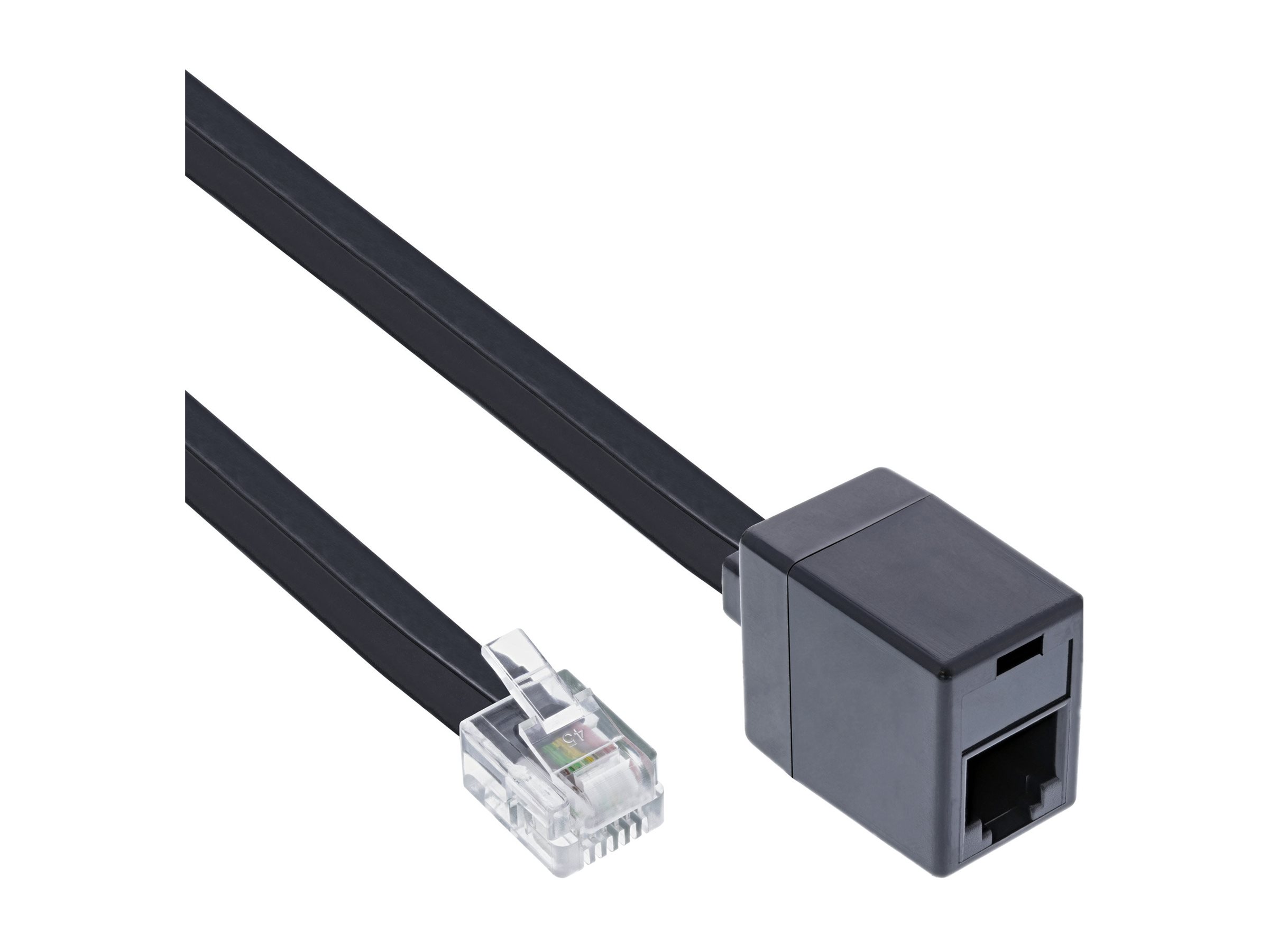 InLine Modular Verlängerung - RJ12 Stecker / Buchse - schwarz - 3 m Image