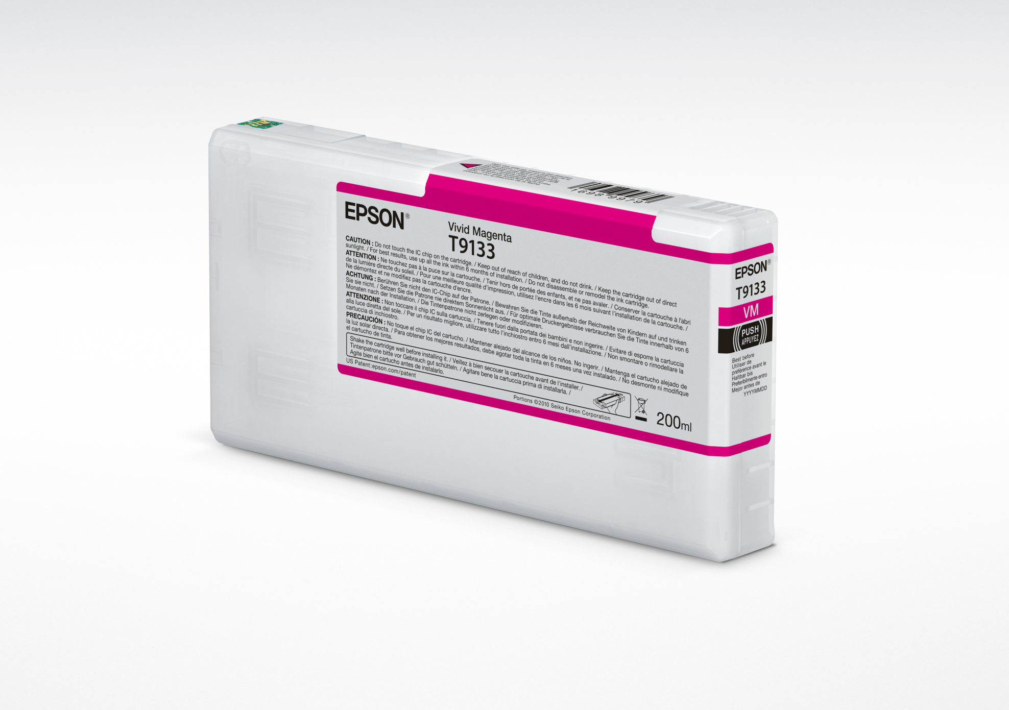 Epson T9133 Vivid Magenta Ink Cartridge (200ml), Standardertrag, Tinte auf Pigmentbasis, 200 ml, 1 Stück(e)