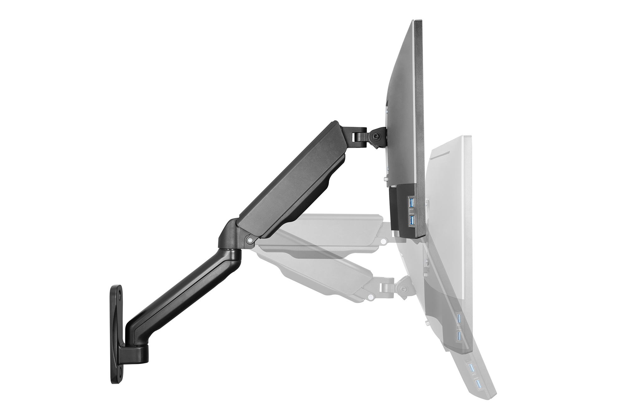 DIGITUS Universal Monitor-Wandhalterung mit Gasdruckfeder und Schwenkarm, Ansicht 3