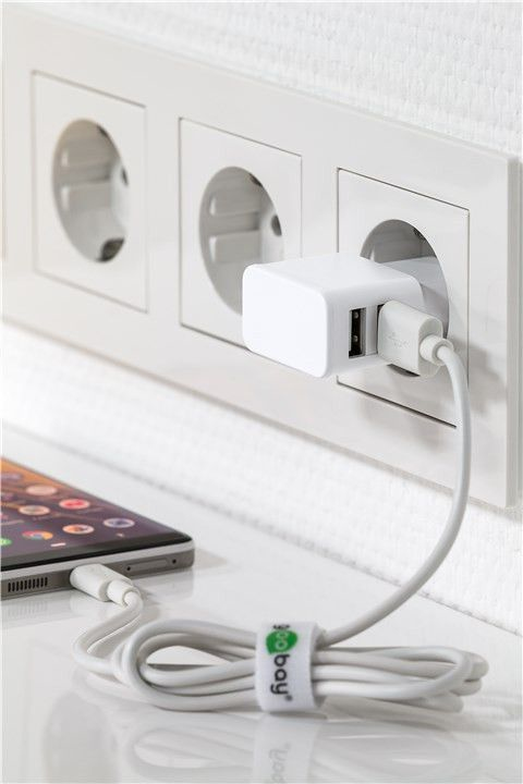 Goobay Dual USB charger - Netzteil - 12 Watt - 2.4 A - 2 Ausgabeanschlussstellen (USB), Ansicht 3