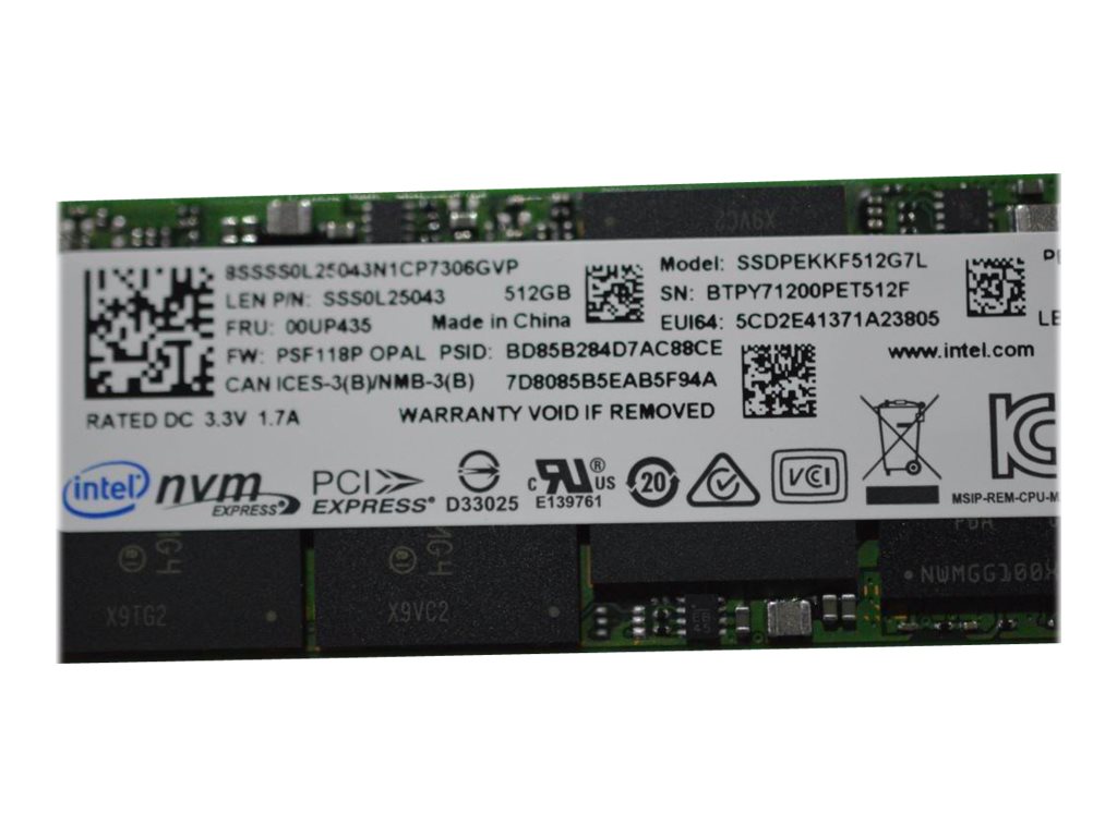 Lenovo SSD 512 GB M.2 2280 PCIe3x4 (00UP435), Ansicht 2