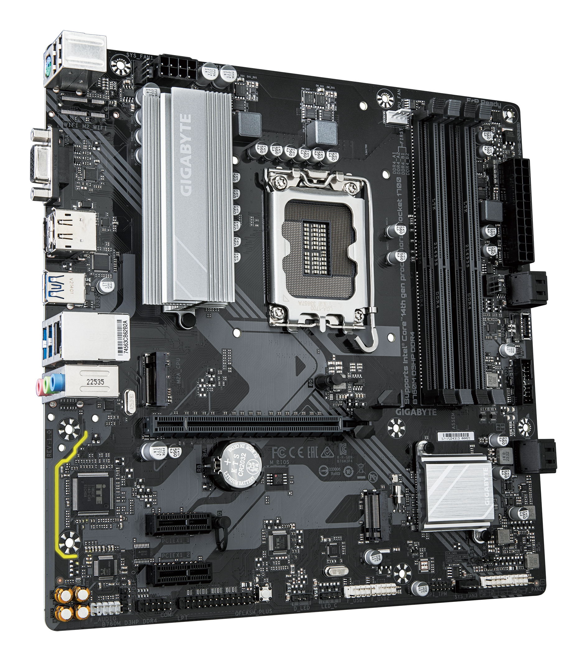 Gigabyte B760M D3Hp DDR4 - Motherboard - micro ATX - LGA1700-Sockel - B760 Chipsatz - USB 3.2 Gen 1, Ansicht 3