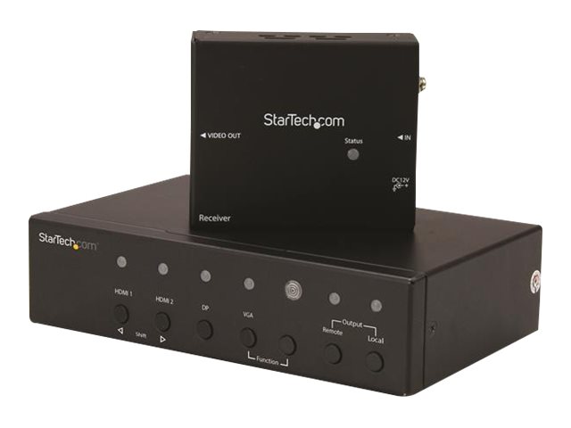 StarTech.com Multi-Input HDBaseT Extender mit eingebautem Switch - DisplayPort, VGA und HDMI over CAT5 oder CAT6 - bis zu 4K - bis zu 70m - Erweiterung für Video/Audio - HDMI