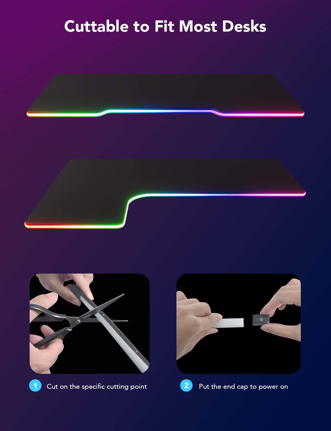 Govee H61C3 - Intelligenter Leuchtstreifen - Wi-Fi/Bluetooth - Schwarz - Weiß - LED - Silikon - Multi, Ansicht 4