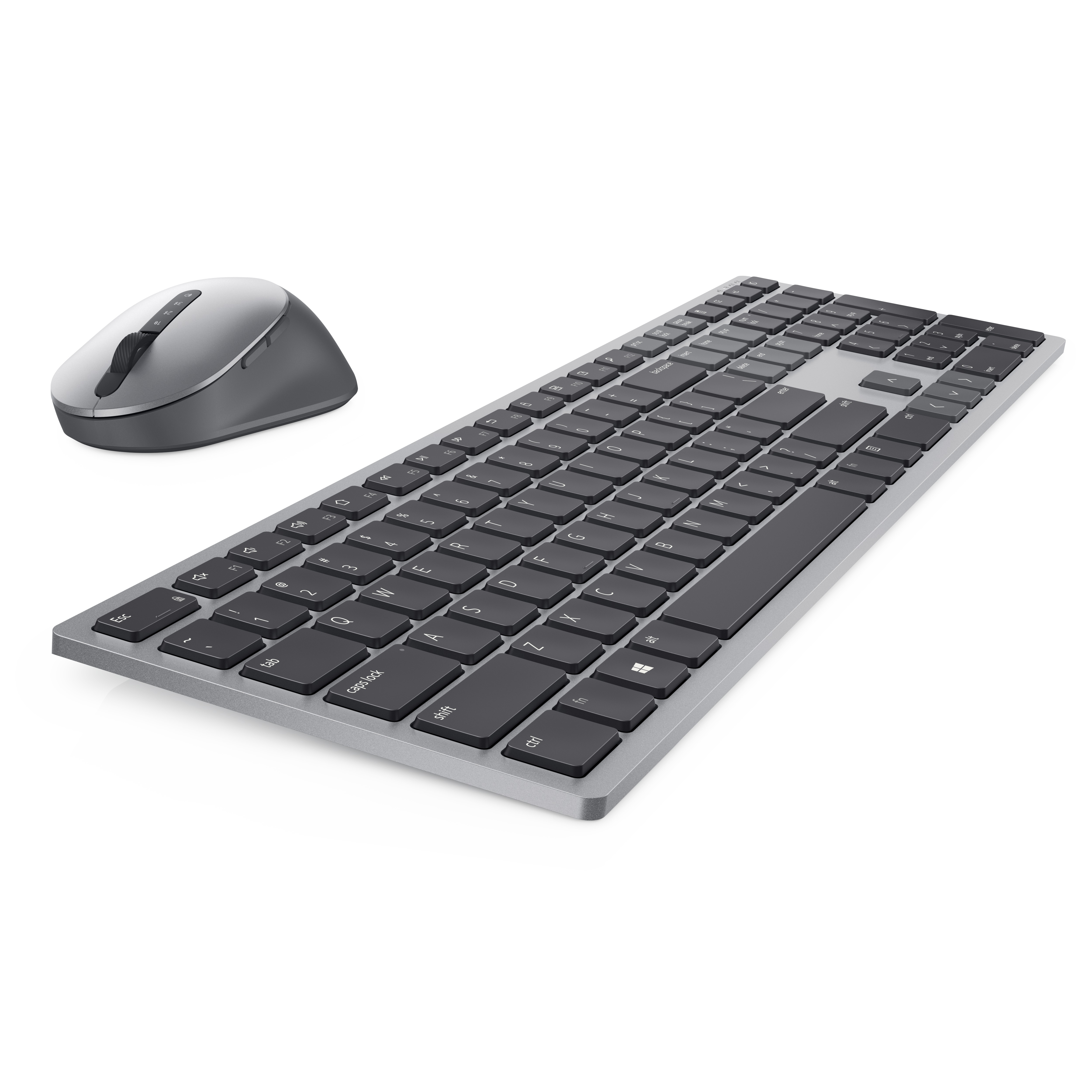 Dell Premier-Mehrgeräte-Wireless-Tastatur und -Maus - KM7321W - deutsch (QWERTZ) - Volle Größe (100%) - RF Wireless + Bluetooth - QWERTZ - Grau - Titan - Maus enthalten