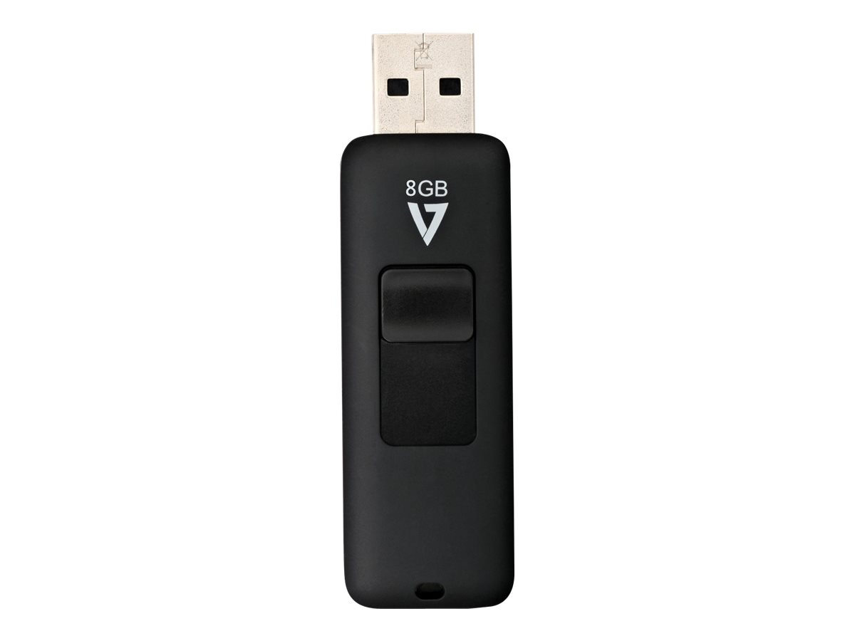 V7 VF28GAR-3E - USB-Flash-Laufwerk - 8 GB - USB 2.0 - Schwarz