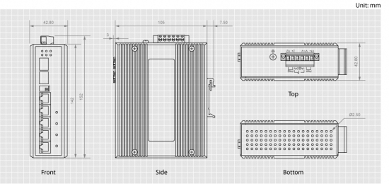 LevelOne IES-0600 - Switch - 4 x 10/100/1000 x Combo Gigabit Ethernet/Gigabit SFP x Fast Ethernet/Gigabit SFP, Ansicht 2