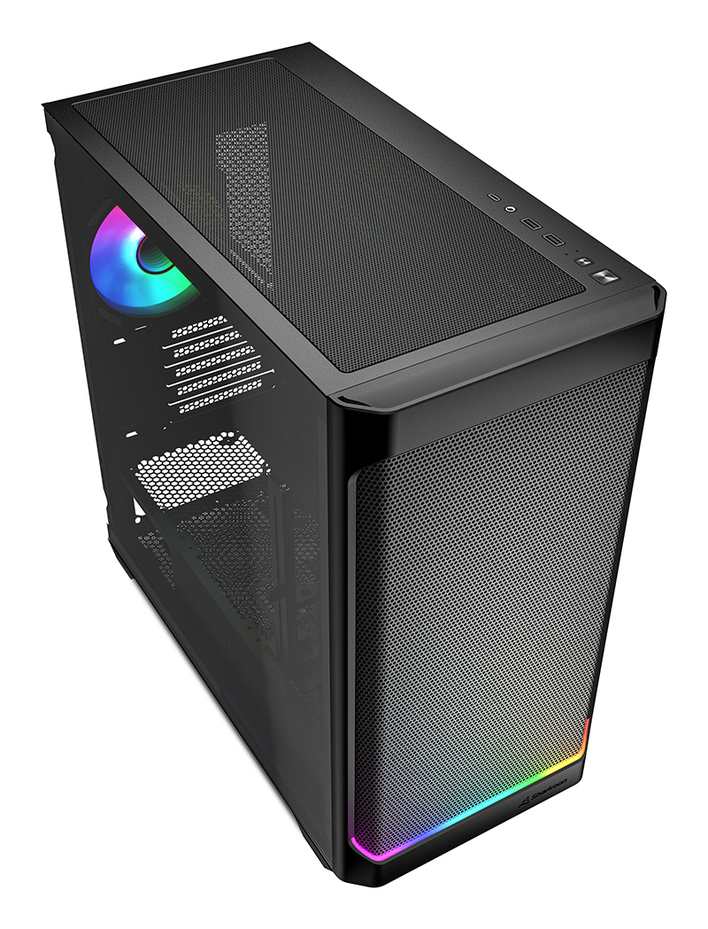 Sharkoon Gehäuse MK4W RGB Micro-ATX 1x Glas schwarz - Tower - ATX, Ansicht 3