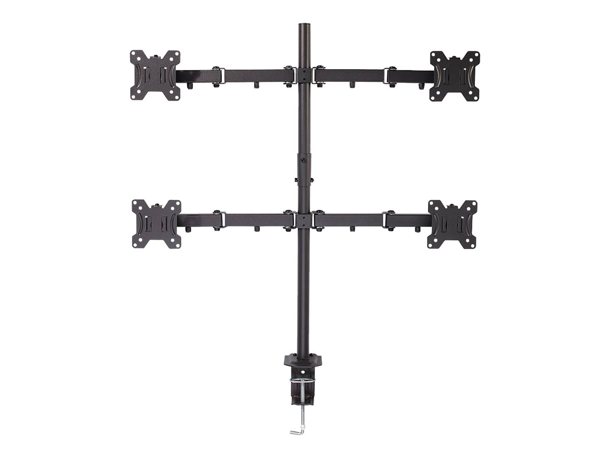 Lindy Quad Display Bracket w/ Pole & Desk Clamp - Befestigungskit - einstellbarer Arm - für 4 Monitore - Stahl - Schwarz, Ansicht 4
