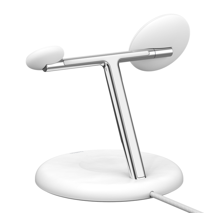 Belkin BoostCharge Pro kabellose magnetische 3-in-1-Ladestation mit Qi2 (15W) weiß, Ansicht 3