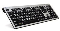 Logickeyboard LKB-LPRNTWB-AJPU - Full-size (100%) - Verkabelt - USB - Schwarz - Silber