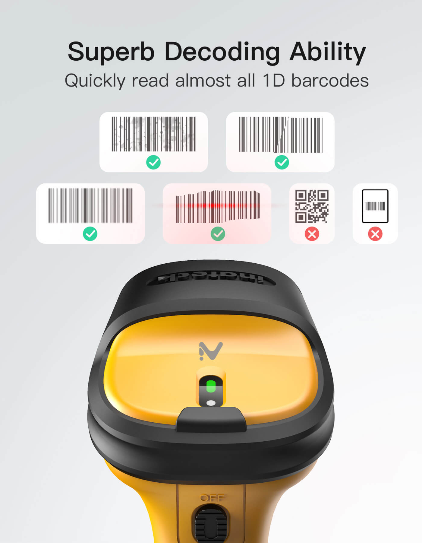 Inateck Barcodescanner P6-AI yellow[BCST-P6-AI_yellow], Ansicht 4