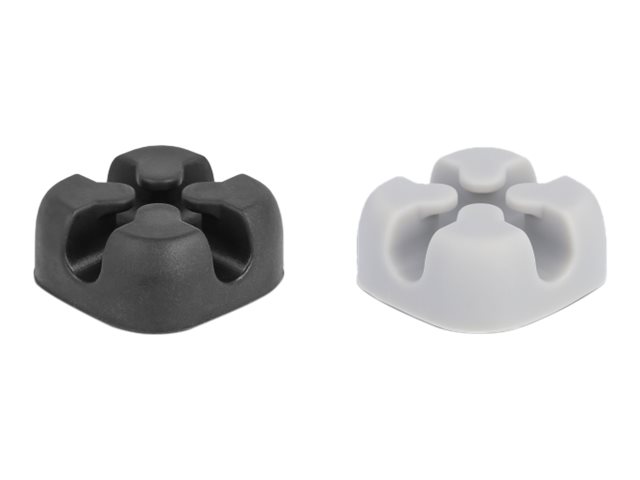 Delock Kabelhalter kreuzförmig selbstklebend 4 Stück schwarz / grau
