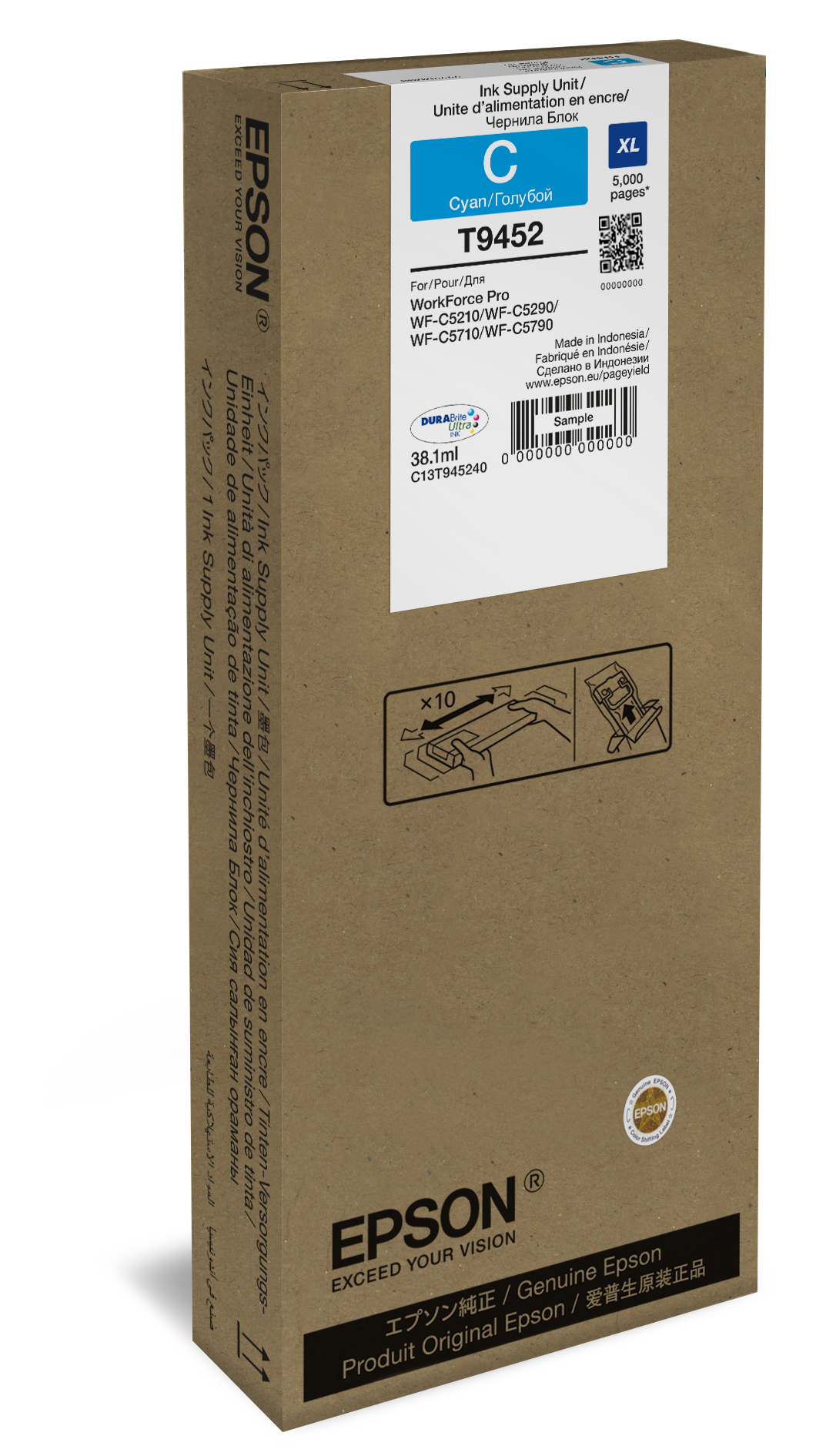Epson WF-C5xxx Series Ink Cartridge XL Cyan - Hohe (XL-) Ausbeute - 38,1 ml - 5000 Seiten - 1 Stück(e)