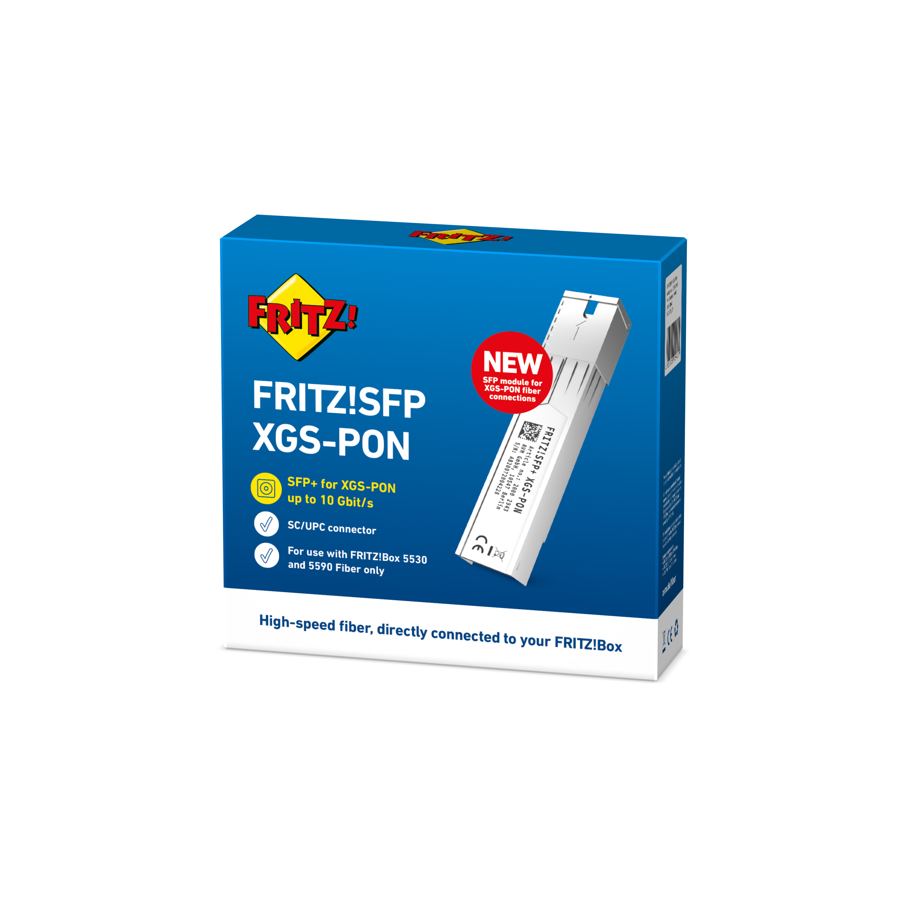FRITZ! AVM FRITZ!SFP - SFP (Mini-GBIC)-Transceiver-Modul - 10GbE, XGS-PON - über Glasfaser - 1270 (TX), Ansicht 3