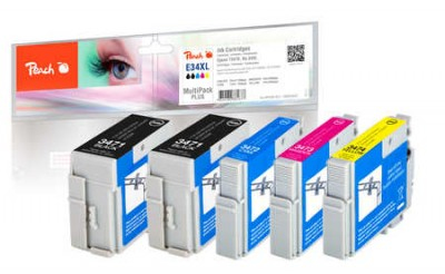 Peach Multi Pack Plus - 5er-Pack - XL - Schwarz, Gelb, Cyan, Magenta - (Alternative zu: Epson 34XL, Epson T3471,...), Ansicht 2