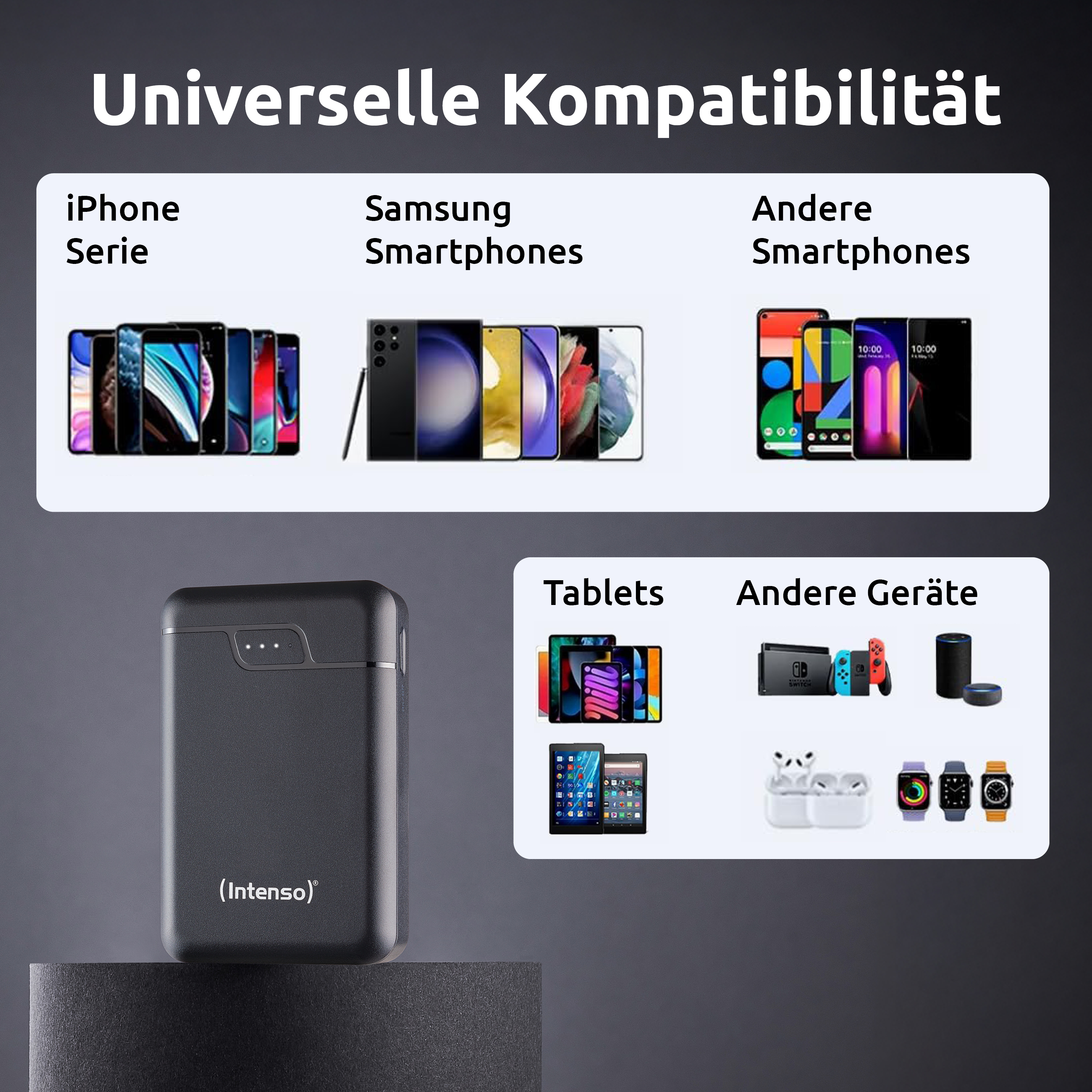 Intenso Power Bank B10000 black Powerbank - Akku - 10.000 mAh, Ansicht 4