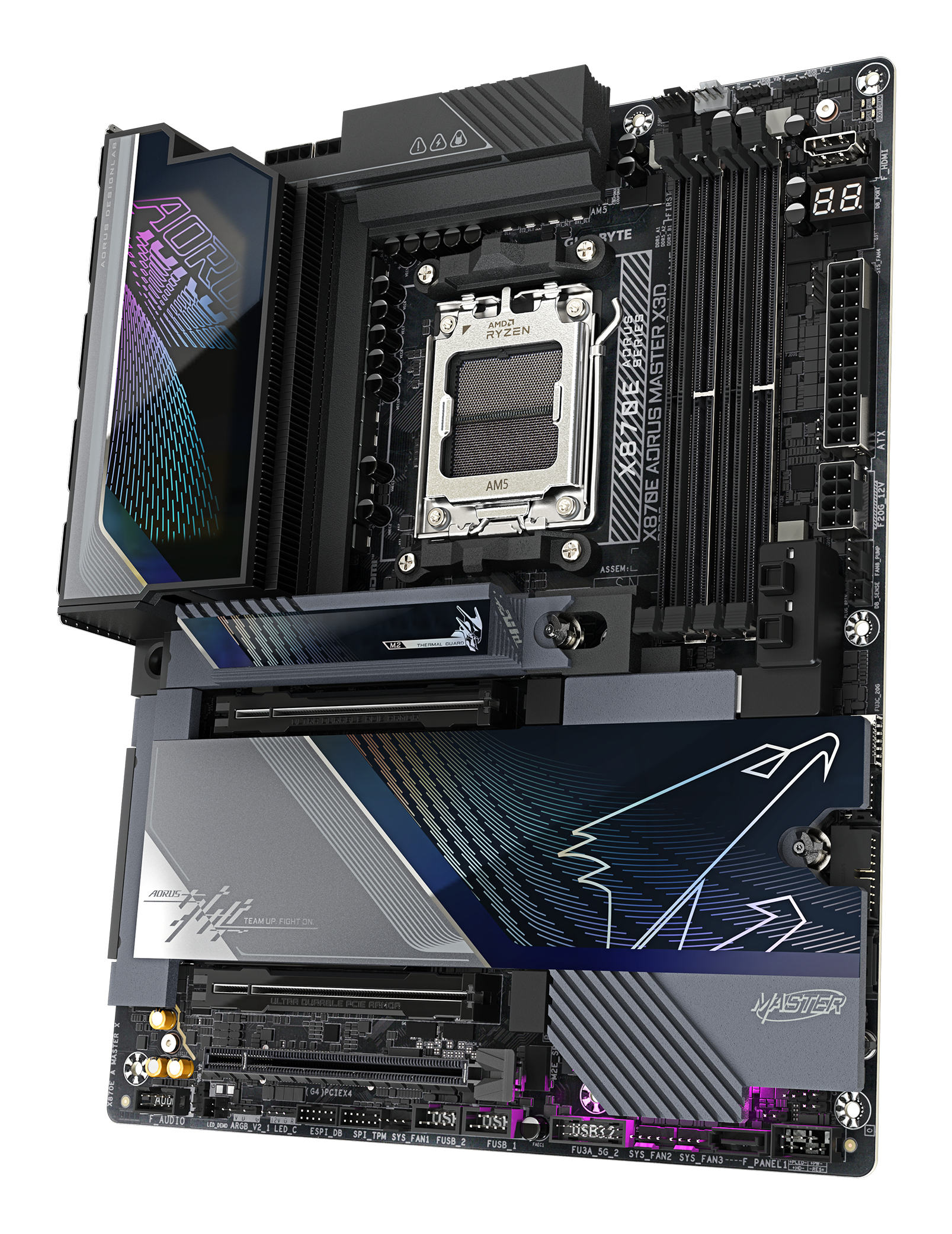 Gigabyte X870E AORUS MASTER X3D X870 AM5 ATX DDR5 - Mainboard - AMD Sockel AM5 (Ryzen Zen4), Ansicht 4
