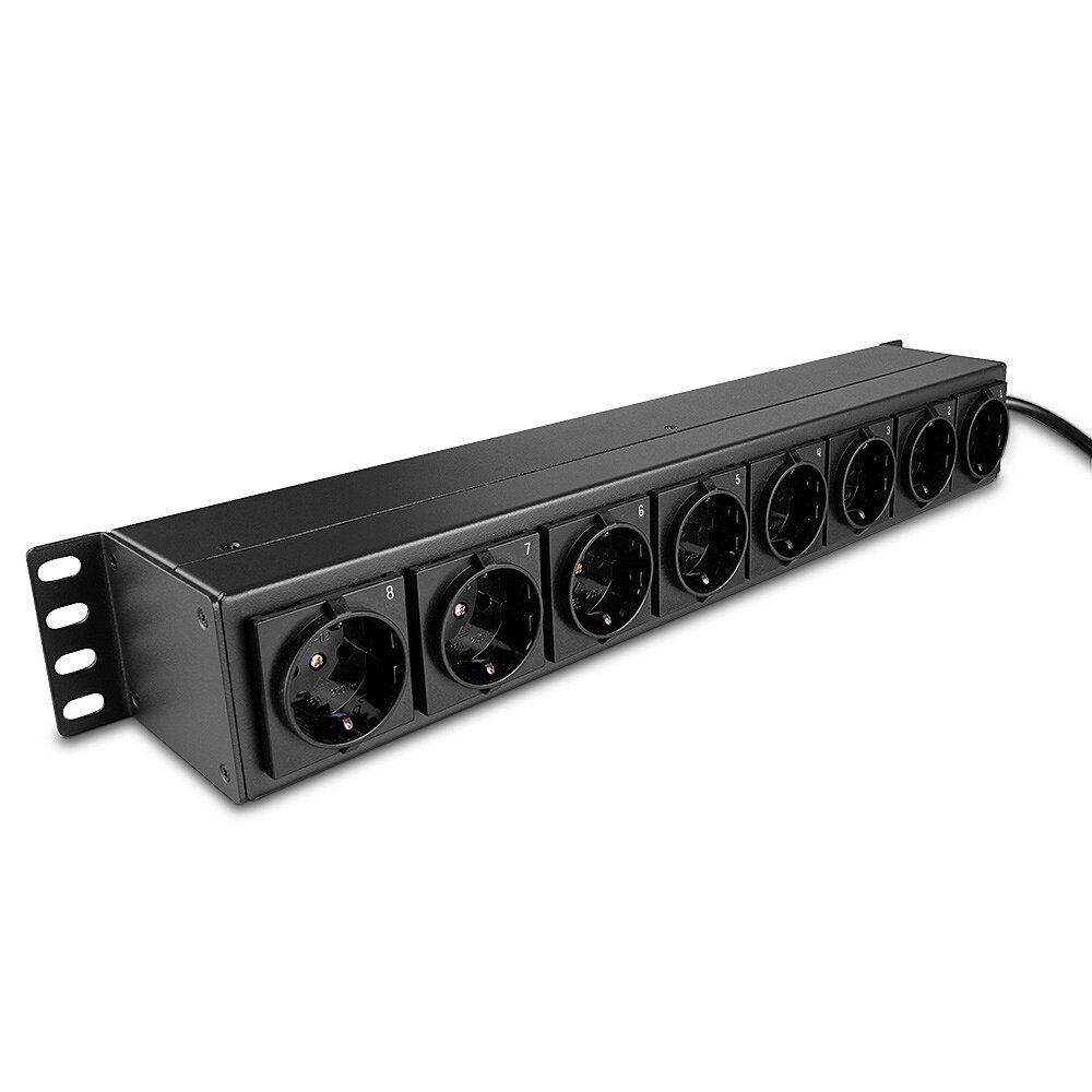 Lindy 1.5U 8-Fach Schuko-Steckdosen Horizontale PDU mit Schuko-Stecker, Ansicht 5