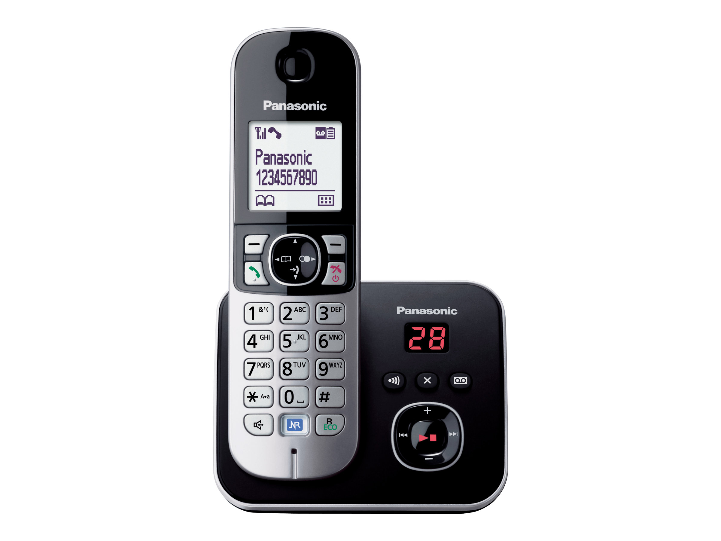 Panasonic KX-TG6821 - Schnurlostelefon - Anrufbeantworter mit Rufnummernanzeige - schwarz, Ansicht 4