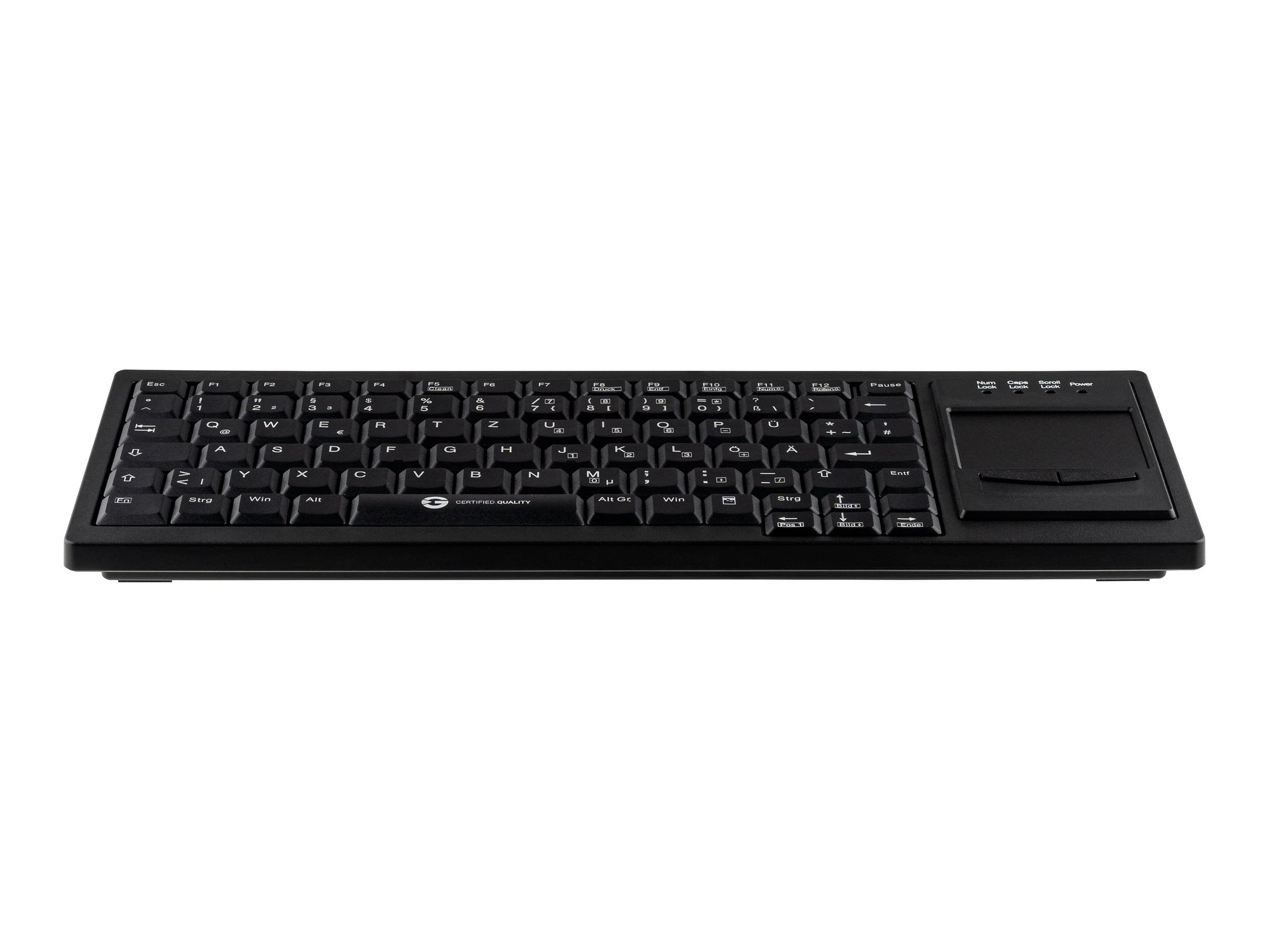 GETT CleanType Xtra Touch - Tastatur - mit Touchpad - TL: Deutsch, QWERTZ - Schwarz, Ansicht 2