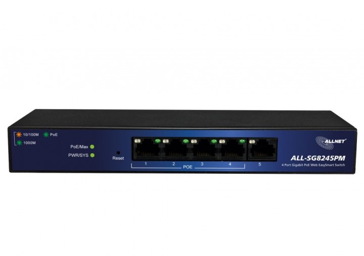 ALLNET ALL-SG8245PM Netzwerk-Switch Managed L2 Gigabit Ethernet (10/100/1000) Schwarz Power over Ethernet (PoE), Ansicht 2