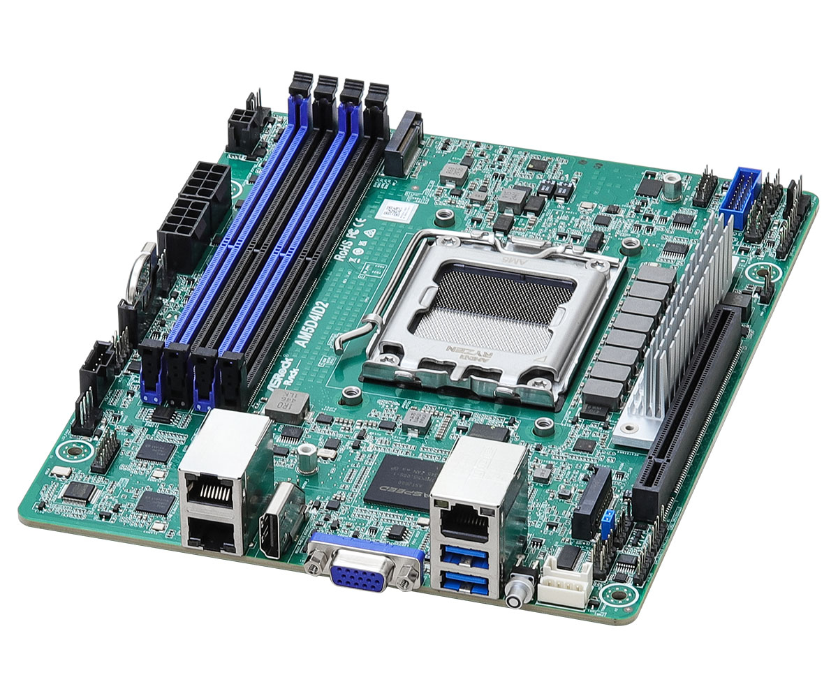 ASRock Mainboard AM5D4ID2 mini-ITX Sockel AM5 Single - - AMD Ryzen - Mainboard - AMD Sockel AM5 (Ryzen Zen4), Ansicht 2