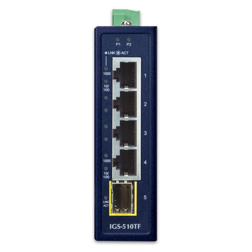 Planet IGS-510TF - Switch - unmanaged - 4 x 10/100/1000 + 1 x 1000Base-X SFP, Ansicht 4