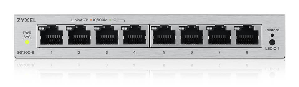 ZyXEL GS1200-8 v3 web smart managed - Switch - Switch - 1 Gbps, Ansicht 3